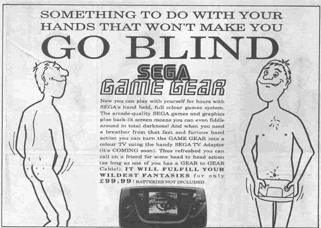 Game Gear cartoon advertisement from back in the day